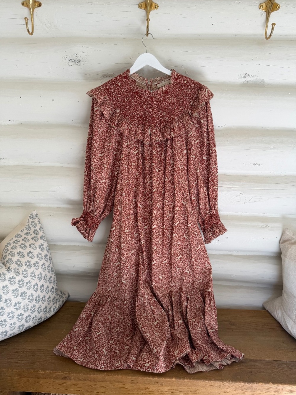 Doen Rosetta Dress Rust Prancing Fawn